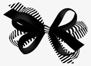 Black Ribbon Bow Png #3858622