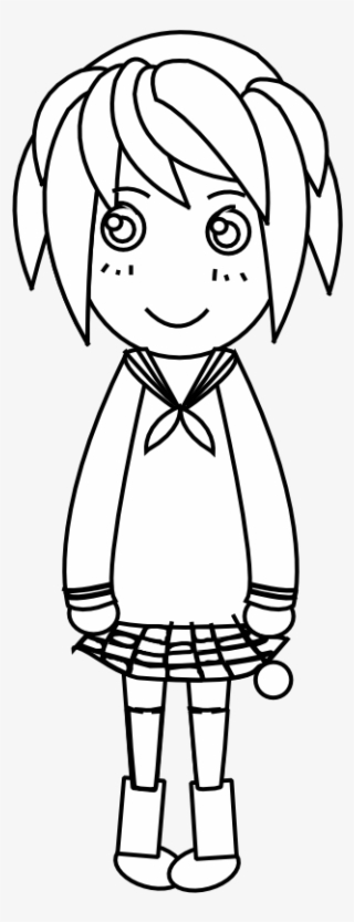 Anime Character Art 30 Black White Line Art 555px - Anime #3859690