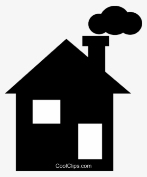 Casa Com Uma Chaminé Livre De Direitos Vetores Clip - Casa Com Chaminé Png #3860096