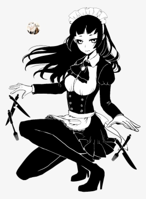 Anime Girl - - Black And White Anime Transparent #3860388