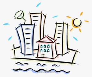 Casas E Prédios De Apartamentos Livre De Direitos Vetores - Predios E Casas Png #3860566