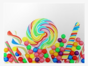 Colorful Assortment Of Candy Forming A Border Over - Candy Corner #3861713