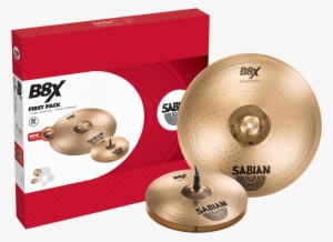 Sabian B8x First Pack W/ 13" Hi Hat Cymbals, 16" Crash - Sabian B8x 2 Pack #3861870