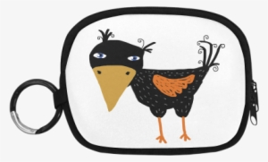 Cute Black Baby Bird Illustration Coin Purse - Coin Purse #3862753