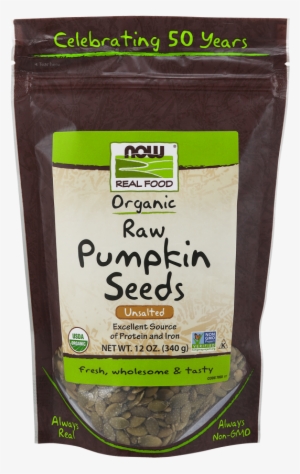 Pumpkin Seeds, Raw Organic - Now Foods Organic Pumpkin Seeds, 12 Ounce #3864360