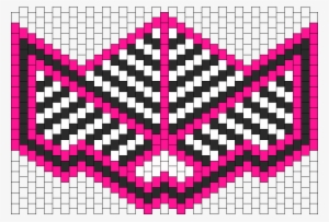 Pink White Black Kandi Mask Power Ranger Bead Pattern - Kandi Beads Green Power Rangers Mask Pattern #3864562