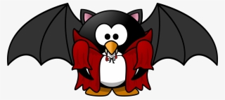Count Dracula Vampire Girl Cartoon Drawing - Vampire Penguin Shower Curtain #3864865