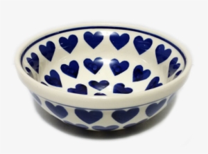 Cereal/soup Bowl In Wrapped In Hearts Pattern - Blue And White Porcelain #3866240