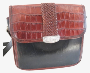 Vintage Brighton Organizer Purse Handbag Black Moc - Handbag #3866675