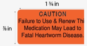 Heartworm Warning Label 1 5/8" X 7/8" - Metal #3866698