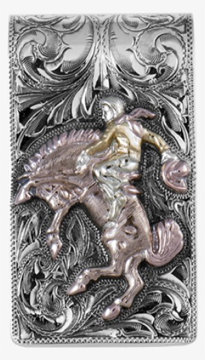All Silver Large Wad Clip With A 3 Color Gold Bucking - Carving #3867225