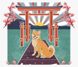 Hakone Torii Gate Lake Ashi Blues Illustration Design - Hakone #3867673