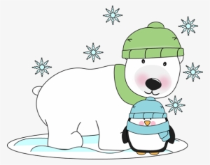Penguin And Polar Bears Clipart - Winter Clip Art Polar Bear #3868282