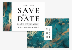 Save The Date Kort Och Spara Datumet Kort Med Blått - Poster #3868670