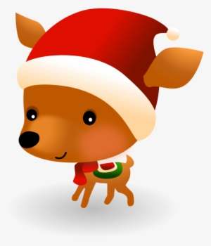 Baby Reindeer With A Santa Hat - Christmas Day #3871163
