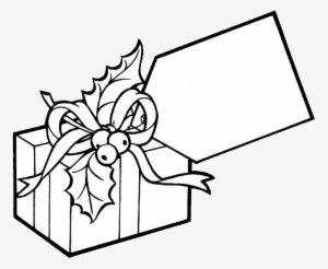 Big Tag Present Coloring Page - Gift Coloring Page Png #3872249