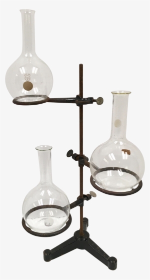 Antique Chemistry Lab Stand With Glass Beakers - Laboratory #3872416
