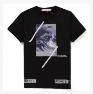 Off White "waves Crewneck" T-shirt Collection - Crew Neck #3872932
