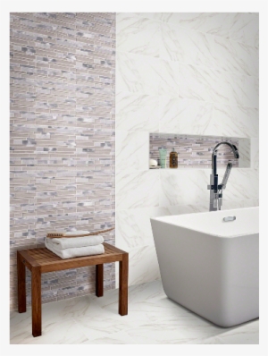 Mo610 White Wave Ip 4mm - 2018 Bathroom Tile Trends #3872934