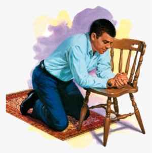 072 Black Man Praying Chair - Man Praying On Chair #3873706