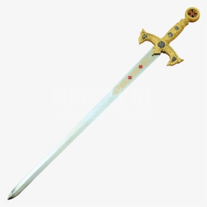 Silver And Gold Crusader Sword #3874305