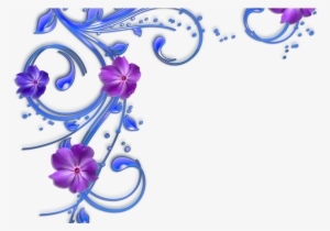 Blue Flower Corner Borders - Clip Art #3874418 Blue Flower Corner Borders - Clip Art #3874418