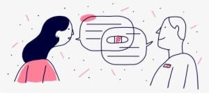 An Illustration Of Two People Conversing - Help Scout #3874828