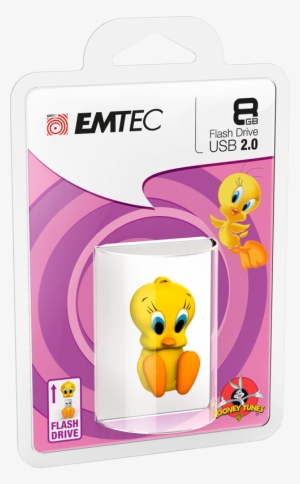 Tweety & Sylvester, Tweety Cardboard 8gb - Emtec Looney Tunes Episode 1 L100 Tweety Usb Flash #3875579