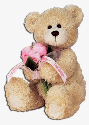 Gund Feel Better Teddy Bear With Pink Roses - Teddy Bear Feel Better #3876906