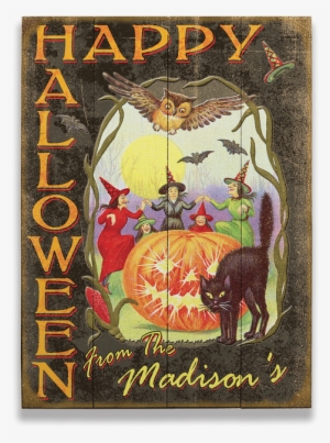 All The Spooky Creatures Sign - Vintage Hexen Und Kürbis-halloween-karte Karte #3877001