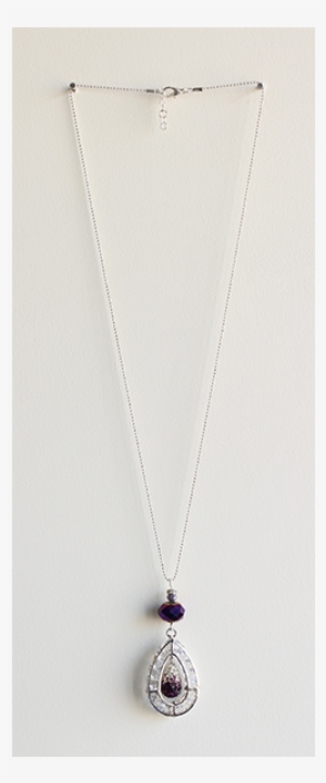 Violet Crystal Tear Drop Necklace - Tear Drop Necklace #3877317