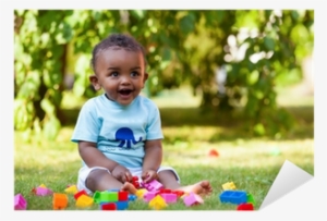 Little African American Baby Boy Playing In The Grass - African American Babies Boy #3878412