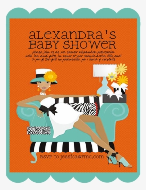 Blue Mellow Mama African American Keepsake Baby Shower - Mellow Mama - Orange (african American) Invitation #3879175