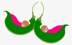 Pea Clipart Twins Baby Shower - Two Peas In A Pod Twin Girls #3879283
