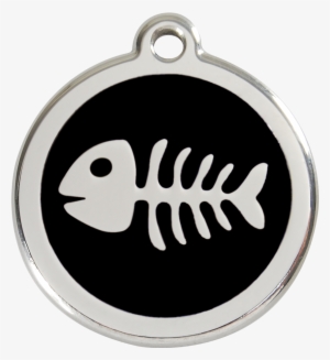 1skbm, 9330725030923, Image - Red Dingo Fish Bone Pet Id Tag - Brown #3881204