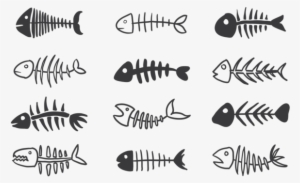 Fishbone Icons Vector - Fishbone Vector #3881293