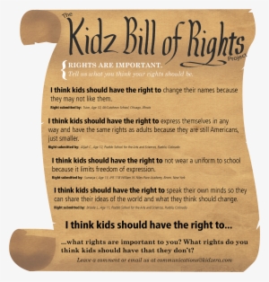 Kidz Bill Of Rights-what Rights Do You Think Kids Should - English Bill Of Rights #3881668