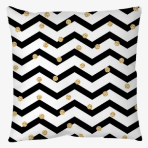 Chevron Zigzag Black And White Seamless Pattern With - Black White And Gold Chevron #3881906