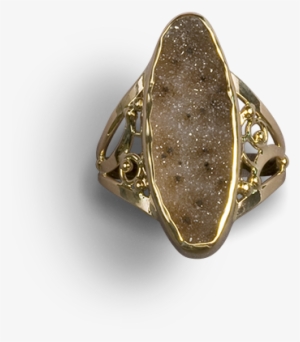 Polka Dot Agate Drusy In 14 Kt - Ring #3882374
