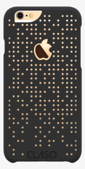 Midnight Black Dotted View Case For Iphone 6 Gold Back - Polka Dot #3882524