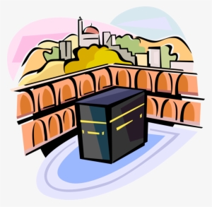 Vector Illustration Of Grand Kaaba Islam Sacred Mosque, - Great Mosque Of Mecca #3882707