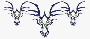 Free Clipart Of A Trio Of Tribal Dragon Faces - Dragon Head Tattoo Drawing #3886143
