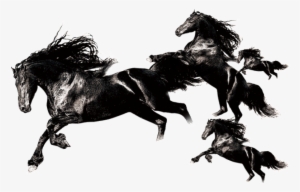 Black Running Horse Pattern Png - Wall Tapestry Galloping Horses Print Hanging Wall Tapestry #3886526