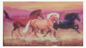 Running Horses- Vastu & Feng Shui Canvas Print - Run Horse Painting #3886738