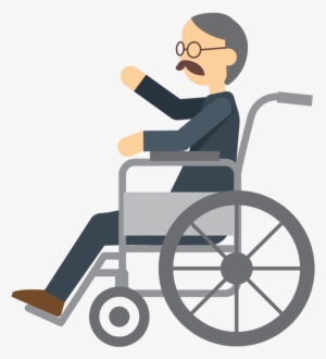 Cartoon Elderly Man Sitting In Wheelchair - Man In Wheelchair Cartoon #3887233