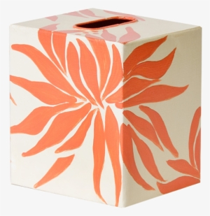 Worlds Away Kleenex Box Cream Floral - Dahlia Lavender And Cream Tissue Box By Worlds Away #3887976