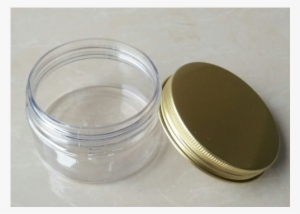 Clear Pet Plastic Refillable Travel Jar With Gold Aluminum - Jar #3888899