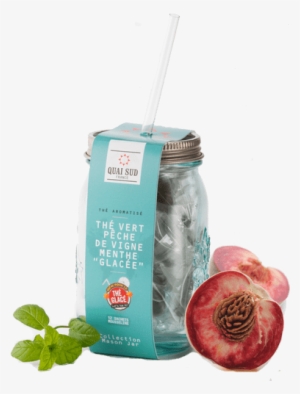 Vine Peach- Spear Mint Flavored Iced Green Tea In Mason #3889032