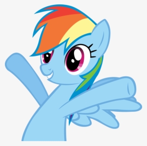 Fanmade Rainbow Dash With Hooves Up By Rainbowcrab - My Little Pony Hooray #3889773