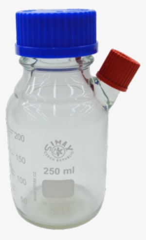 250ml Glass Bottle, Coated, Clear, W/ Septa Port - Plastic Bottle #3893277